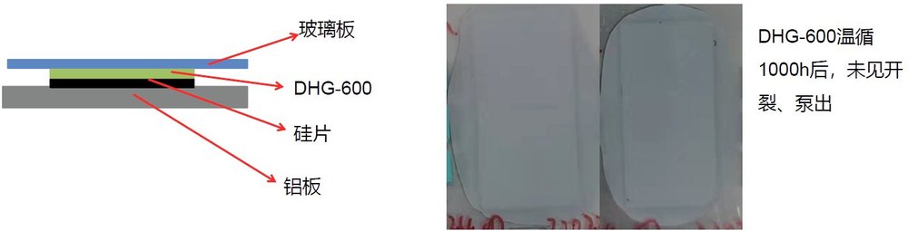 DHG600 温循泵出对比测试实拍:DHG600 无开裂无泵出,普通硅脂明显开裂挤出
